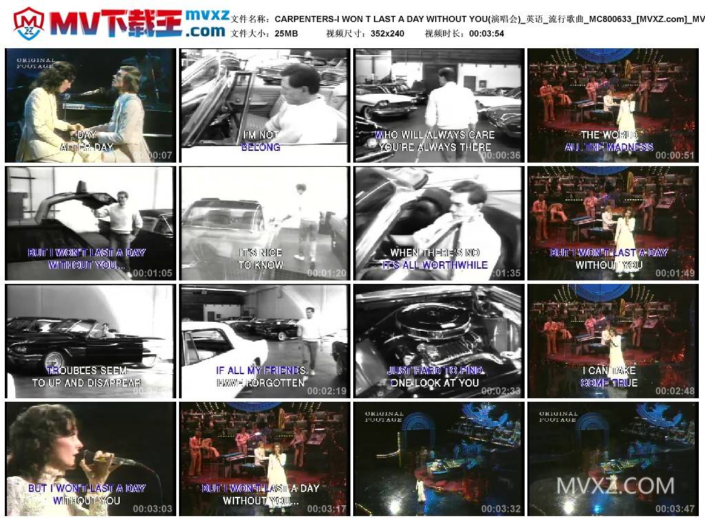 CARPENTERS-I WON T LAST A DAY WITHOUT YOU(演唱会)_英语_流行歌曲_MC800633